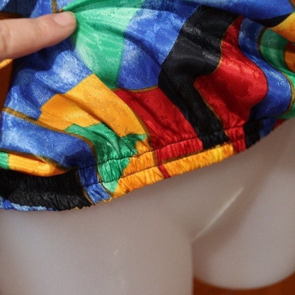 Neiman Marcus Bright Loud Bold Colorful Geometric 80s Shoulder Pads Top 8 - Picture 10 of 11